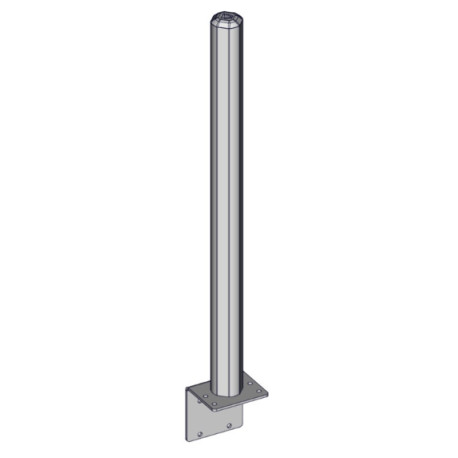 Poteau trèfle 102 sur platine L galva Long : 1.32 m