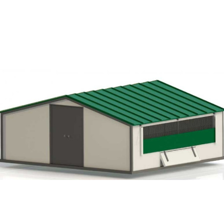 Bâtiment avicole déplaçable 6 x 10 x 1,8 m (60 m2)