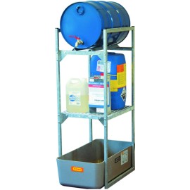 Regal mit Fass-und Gitterrostauflage