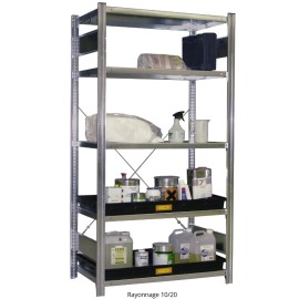 Etagère avec bacs de rétention