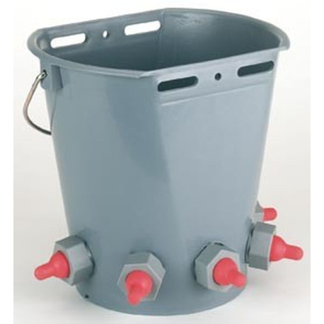 Lämmereimer mit 5 Saugern und Ventilen