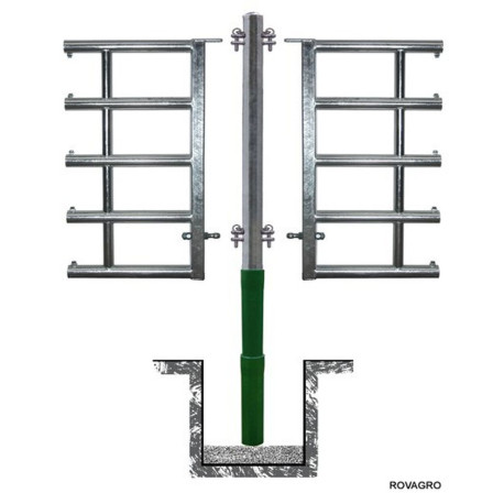 Poteau Trèfle nu Ø 76 mm à sceller 1.65 m